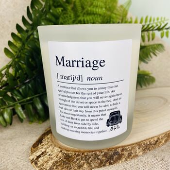 Personalised Wedding Day Definition Candle, 2 of 11