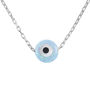 Mini Opalite Plated Silver Evil Eye Necklace, thumbnail 9 of 11