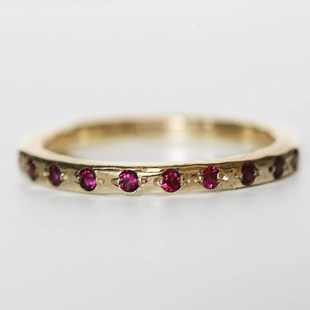 Gold Ruby Wedding Ring Or Stacking Ring, 1 of 5