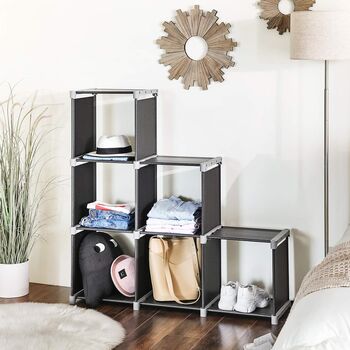 Cube Storage Rack Staircase Organiser Six Cube Bookcase, 8 of 9