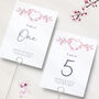 Wedding Table Numbers Pink Heart Cherry Blossom, thumbnail 1 of 4