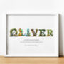 Personalised Kids Name Print | Dinosaur Baby Nursery Wall Art And Gift, thumbnail 3 of 6