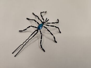 Handcrafted Beaded Spider Hair Pin – Halloween Accessory, 5 of 8