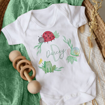 Personalised Garden Bugs New Baby Outfit, 5 of 7