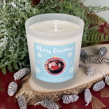 Personalised New Grandparent Photo Christmas Candle, 4 of 12