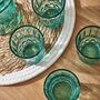 Set Of Four Embossed Turquoise Glass Tumblers, thumbnail 6 of 8