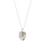 Monstera Palm Leaf Solid Silver Necklace, thumbnail 4 of 6