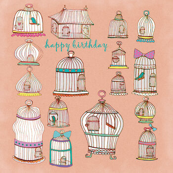 'Birdcages' Birthday Card, 3 of 4
