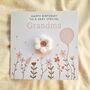 Personalised Crochet Puff Flower Grandma Birthday Card, thumbnail 1 of 3