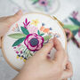 Poppy Floral Bouquet Embroidery Kit, thumbnail 2 of 9