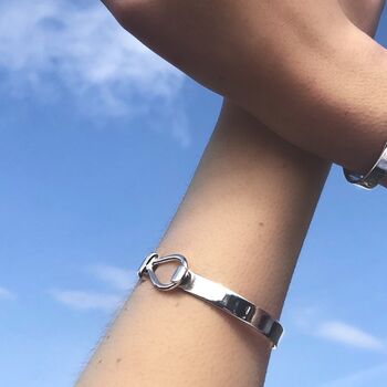 Personalised Sterling Silver Hook Bangle Graduation Gift, 3 of 8