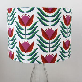 Drum Lampshade In 70s Bloom Fabric, 2 of 2