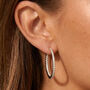 Women's Tennis Hoop Earrings In Sterling Silver, thumbnail 1 of 3