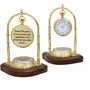 Personalised Brass 25th Anniversary Desk Clock With Compass, thumbnail 1 of 12