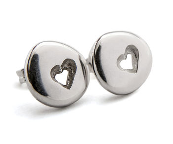 Pebble Heart Or Kiss Stud Earrings, 2 of 6
