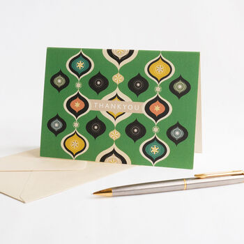 Ogee Green Thank You Card, 2 of 2