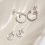 Sterling Silver Heart And Bar Studs, thumbnail 1 of 5