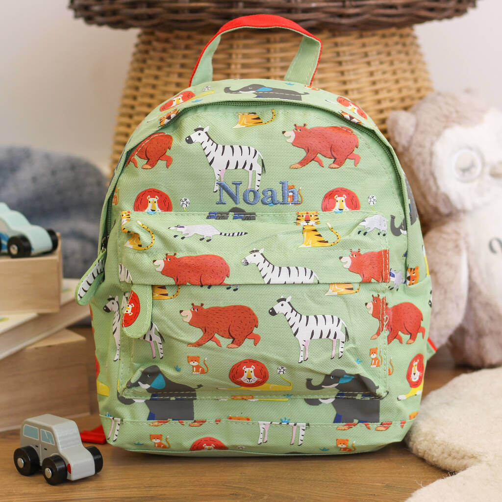 Personalised Jungle Animals Children's School Back Pack, 1 of 3
