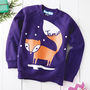 Personalised Fox In The Snow Christmas Sweatshirt, thumbnail 1 of 6