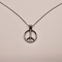 Peace Symbol Necklace, No War Pendant, thumbnail 3 of 8