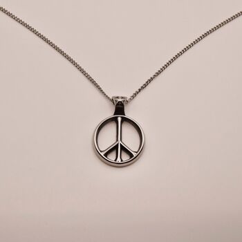 Peace Symbol Necklace, No War Pendant, 3 of 8