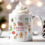 Personalised Christmas Mug With Name – Festive Watercolour Design, thumbnail 2 of 3