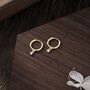 Extra Tiny Clear Cz Huggie Hoop Earrings, thumbnail 3 of 10