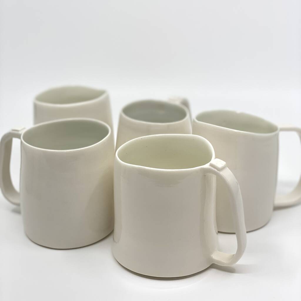 Porcelain White Cup Mug Glazed Handmade, 1 of 10