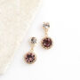 Violet Swarovski Crystal Snow Drop Earrings, thumbnail 4 of 5