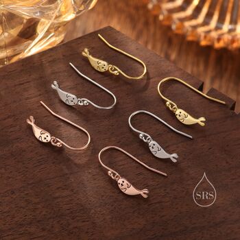 Sterling Silver Cute Baby Seal Drop Dangling Earrings, 6 of 10