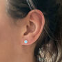 Sterling Silver Small Round Opal Stud Earrings, thumbnail 3 of 10