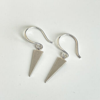 Sterling Silver Spike Drop Earrings, 4 of 4