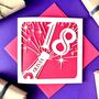 Champagne Bottle Personalised 18th Birthday Card, thumbnail 1 of 4
