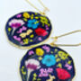 Real Flowers Black Round Earrings Medium Hand Made, thumbnail 3 of 11