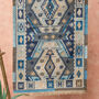 Handmade Bohemian Blue Handloom Kilim Rug, Runner, thumbnail 3 of 7