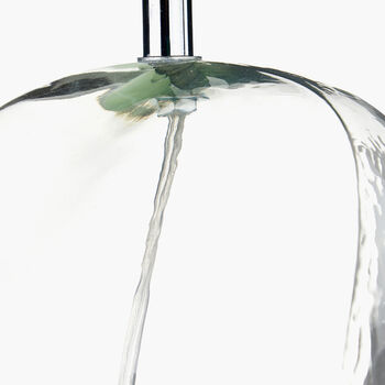 Clear Glass And Grey Shade Table Lamp, 6 of 10