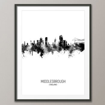 Middlesbrough Skyline Portrait Print And Box Canvas, 4 of 5