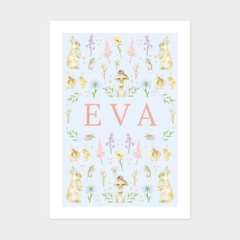 Personalised Magical Bunny Art Print, 2 of 2