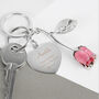 Personalised Pink Rose Keyring, thumbnail 4 of 5