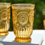 Set Of Four Zamora Amber Highball Tumblers, thumbnail 4 of 7