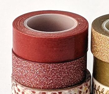 Christmas Washi Paper Tape Assorted Red Or Gold, 4 of 8