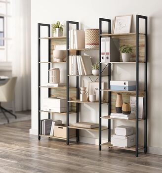 Bookcase Metal Frame Bookshelf Industrial Shelf Unit, 3 of 12