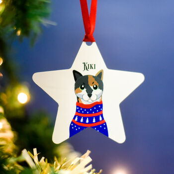 Personalised Cat Christmas Jumper Tree Decoration, 7 of 12