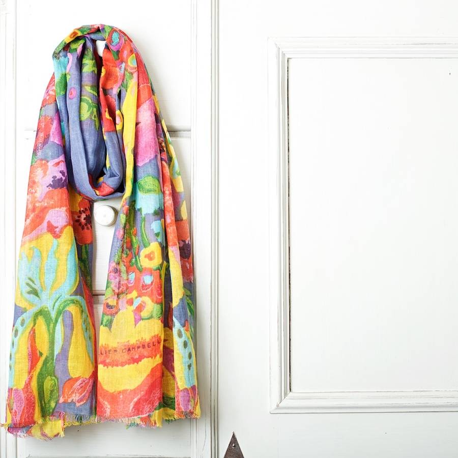 Secret Garden Long Cotton/Linen Scarf By Collier Campbell