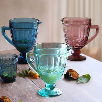 Luxury Coloured Glass Serving Pitcher Jug, 3 of 7