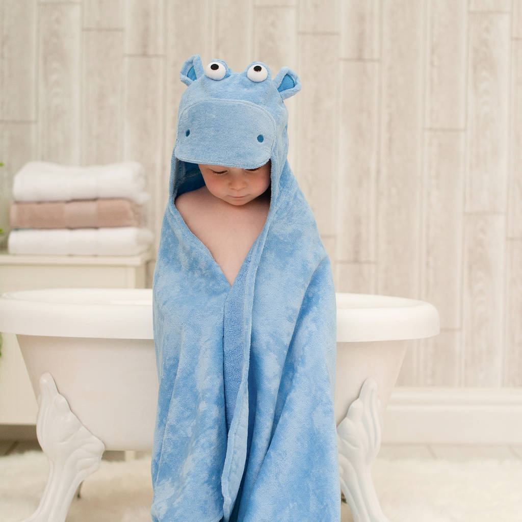 hippo hooded towel