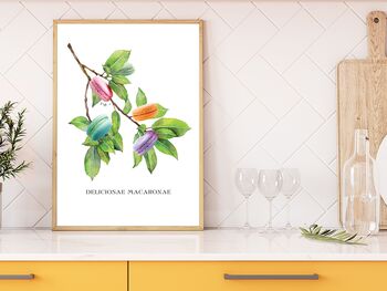 Macaron Wall Art, Botanical Print With A Twist, 8 of 11