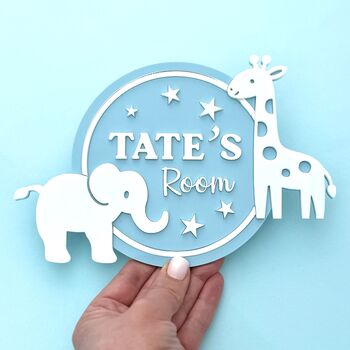 Safari Animal Personalised Children's Door Sign, 2 of 6