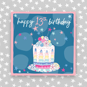 13th Birthday Card Cake Theme Boy/Girl, 2 of 2