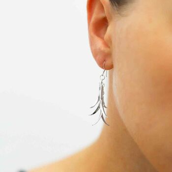 Sterling Silver Tropical Dangly Earrings, 2 of 8